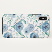 Blauwe groene Waterverf Case-Mate iPhone Case (Achterkant (horizontaal))