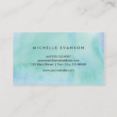  blauwe groene Waterverf Creative Visitekaartje (Achterkant)