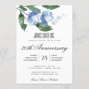 BLAUWE GROENE WATERVERF FLORAL CORPORATE ARTIMENT  KAART