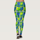 Blauwe groene Waterverf hoort kunstliefhebbers afd Leggings (Achterkant)