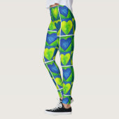 Blauwe groene Waterverf hoort kunstliefhebbers afd Leggings (Links)