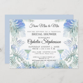 Blauwe groene Waterverf laat Vrijgezellenfeest Kaart