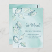 Blauwe groene Waterverf met blauwe aankondigingen  (Voorkant / Achterkant)