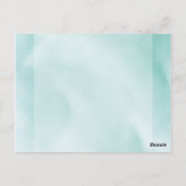 Blauwe groene Waterverf met blauwe aankondigingen  (Achterkant)