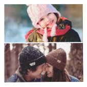 Blauwe groene Waterverf Monogram Foto Collage Kubus (Voorkant)