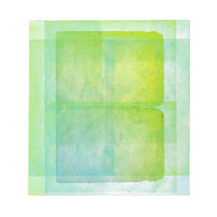 Blauwe groene Waterverf Notitieblok