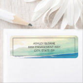 Blauwe groene Waterverf oceaangrens Etiket (Insitu)