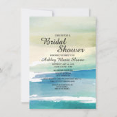 Blauwe groene Waterverf Ocean Waves Vrijgezellenfe Kaart (Voorkant)