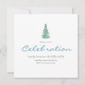 Blauwe groene Waterverf Pijnboom Kaart (Voorkant)