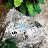 Blauwe groene Waterverf Uw Logo Reinigingsservice Visitekaartje