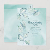 Blauwe groene Waterverf van de partij voor de opwa Briefkaart (Voorkant / Achterkant)