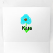 Blauwe groene waterverf voeg je naam toe drieluik programma (Binnenzijde eerst)