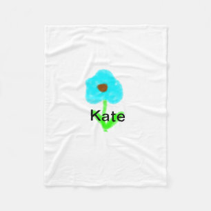 Blauwe groene waterverf voegt jouw naam tekstaange fleece deken