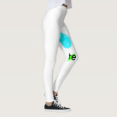 Blauwe groene waterverf voegt jouw naam tekstaange leggings (Rechts)