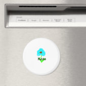 Blauwe groene waterverf voegt jouw naam tekstaange magneet (Insitu (Vaatwasser))