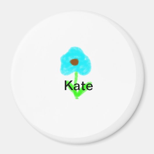 Blauwe groene waterverf voegt jouw naam tekstaange magneet (Voorkant)