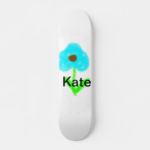 Blauwe groene waterverf voegt jouw naam tekstaange persoonlijk skateboard