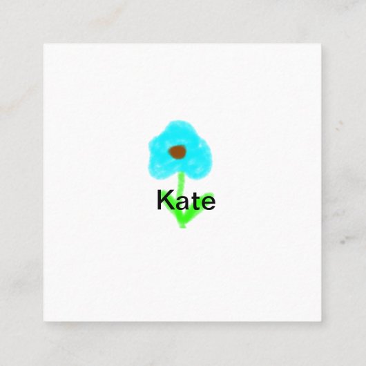 Blauwe groene waterverf voegt jouw naam tekstaange vierkante visitekaartje (Achterkant)