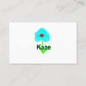 Blauwe groene waterverf voegt jouw naam tekstaange visitekaartje (Achterkant)