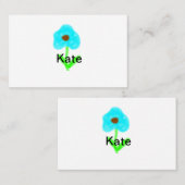 Blauwe groene waterverf voegt jouw naam tekstaange visitekaartje (Voorkant / Achterkant)