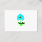 Blauwe groene waterverf voegt jouw naam tekstaange visitekaartje (Voorkant)