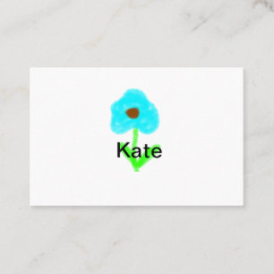 Blauwe groene waterverf voegt jouw naam tekstaange visitekaartje