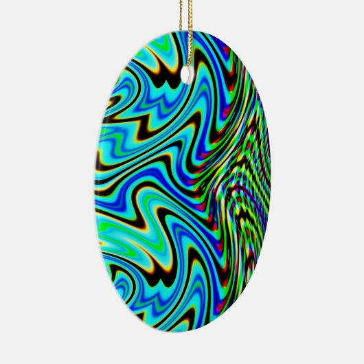 Blauwe groene wervelkolom keramisch ornament (Rechts)