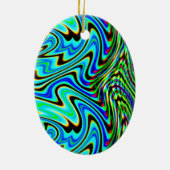 Blauwe groene wervelkolom keramisch ornament (Achterkant)