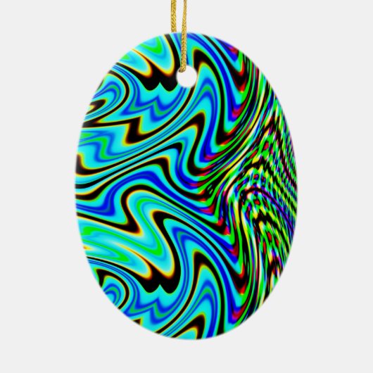 Blauwe groene wervelkolom keramisch ornament (Achterkant)