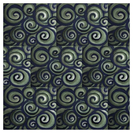 Blauwe groene wervelkolom stof (Swatch)