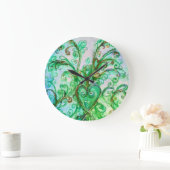BLAUWE GROENE WHIMSISCHE STROMEN MET HART GROTE KLOK (Huis)