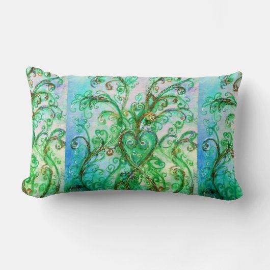 BLAUWE GROENE WHIMSISCHE STROMEN MET HART KUSSEN (Voorkant)