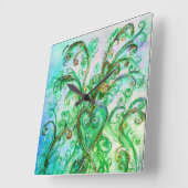 BLAUWE GROENE WHIMSISCHE STROMEN MET HART VIERKANTE KLOK (Hoek)