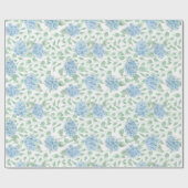 Blauwe Groene Wilde Bloem Aquarel Cadeaupapier (Vlak)