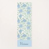 Blauwe Groene Wilde Bloem Waterverf Aangepaste Naa Yogamat (Voorkant)