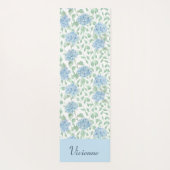 Blauwe Groene Wilde Bloem Waterverf Aangepaste Naa Yogamat (Achterkant)