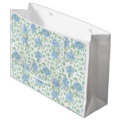 Blauwe Groene Wilde Bloem Waterverf Groot Cadeauzakje (Voorkant Gekanteld)