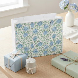Blauwe Groene Wilde Bloem Waterverf Groot Cadeauzakje