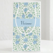 Blauwe Groene Wilde Bloem Waterverf Monogram