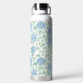 Blauwe Groene Wilde Bloem Waterverf Waterfles (Achterkant)