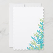 Blauwe groene wilde bloemen kaart (Achterkant)