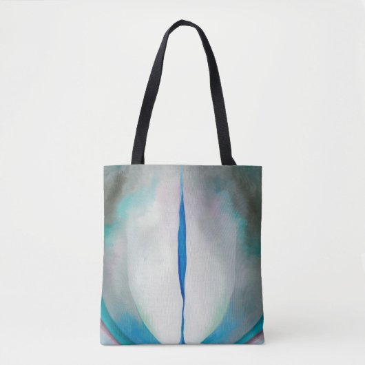 Blauwe groene witte abstracte kunst van Georgia O' Tote Bag (Voorkant)