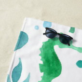 Blauwe groene zee oceaan vis dolfijn witte monogra strandlaken (In situ)