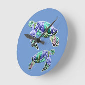 Blauwe groene Zeeen Ronde Klok (Hoek)