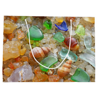 Blauwe groene zeeglazen cadeautassen Kustdoorsnede Large Cadeautasje
