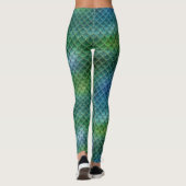 Blauwe groene Zeemeermin Leggings (Achterkant)