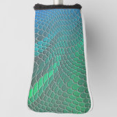Blauwe groene zeemeervis op schaal golfheadcover (Draai 90)