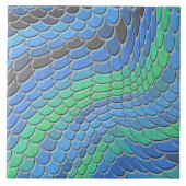 Blauwe groene zeemeervis op schaal tegeltje (Voorkant)