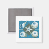 Blauwe & Groene Zeeschelpen Magneet (Voorkant / Achterkant)