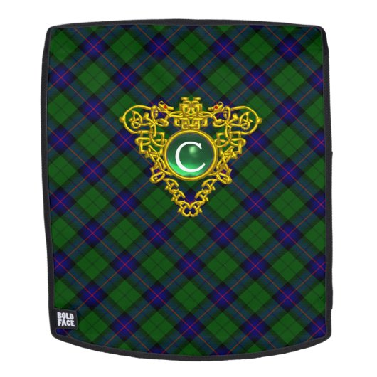 BLAUWE GROENSCOTTISH TARTAN, CELTISCHE HARMONOGRAM RUGTASSEN (Verwijderbaar gezicht)